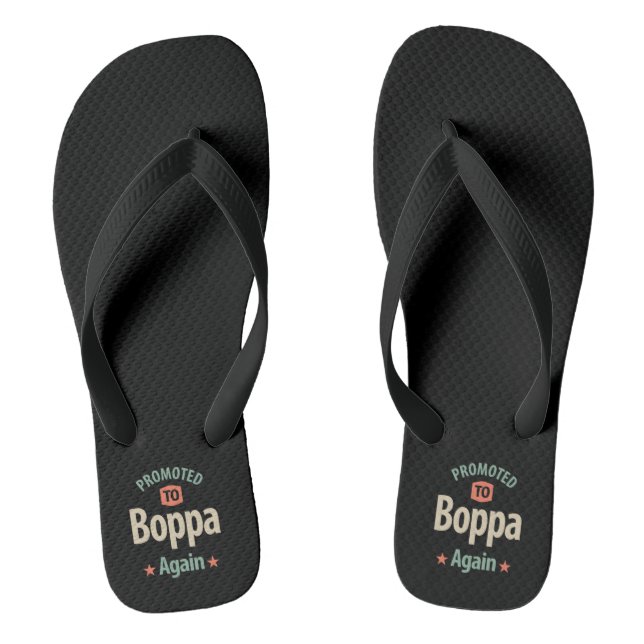 Promoted To Boppa Again | Father Grandfather Gift Jandals (Footbed)