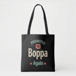 Promoted To Boppa Again Father Grandfather Gift Tote Bag