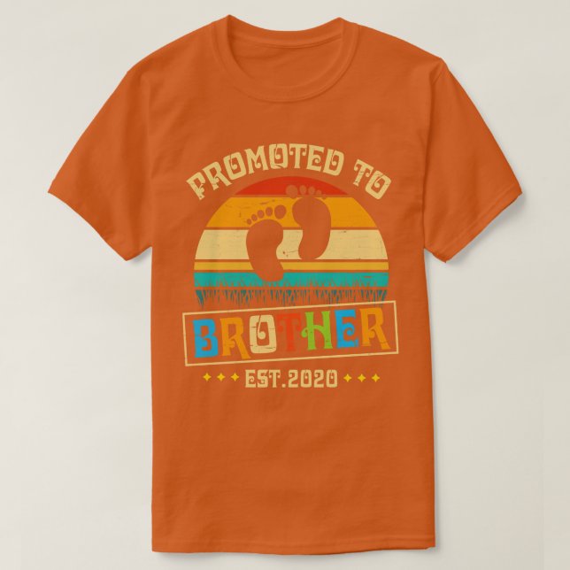 Promoted To Brother Est 2020 Happy Father Parent D T-Shirt (Design Front)