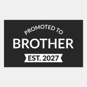 Promoted To Brother Est 2027 Big Brother II Rectangular Sticker