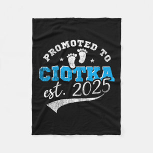 Promoted To Ciotka 2025 New Lish Aunt Vintage Fleece Blanket