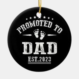 Promoted to Dad 2023 for First Time Fathers New Ceramic Tree Decoration
