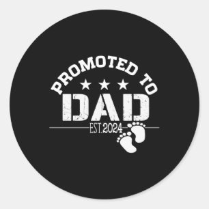 Promoted to Dad 2024 Classic Round Sticker