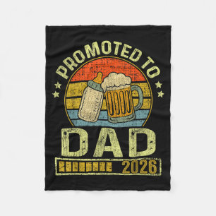 Promoted To Dad 2026 Expecting Baby Funny Soon To Fleece Blanket