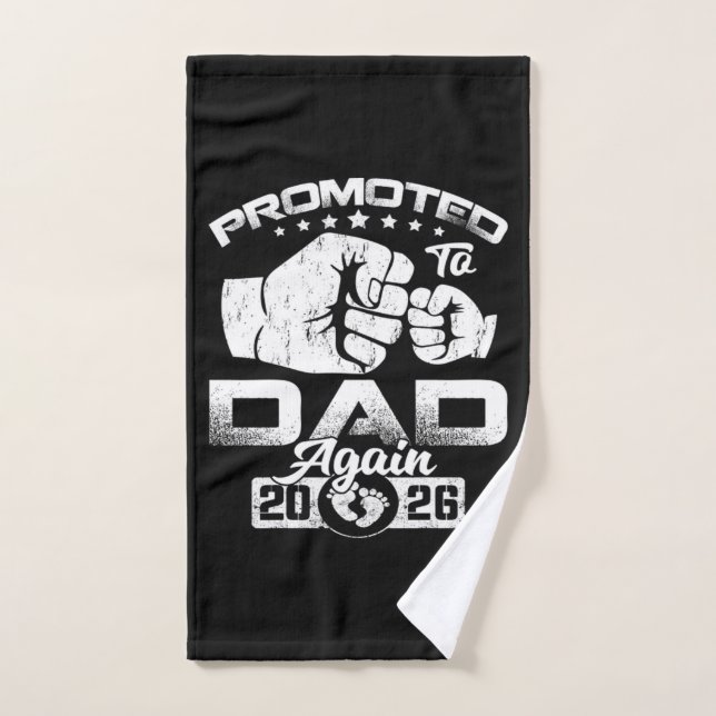 Promoted To Dad Again Est 2026 Hand Towel (Hand Towel)