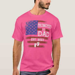Promoted To Dad Est 2023  American Flag Pregnancy  T-Shirt