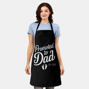 Promoted To Dad EST 2025 Funny Soon To Be Dad Apron