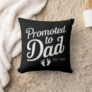 Promoted To Dad EST 2025 Funny Soon To Be Dad Cushion