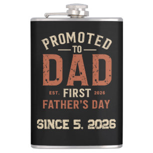 Promoted to Dad Est 2026 First Father's Day Vintag Hip Flask
