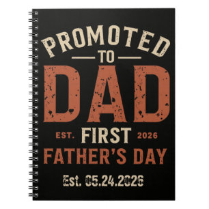 Promoted to Dad Est 2026 First Father's Day Vintag Notebook