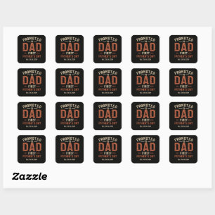 Promoted to Dad Est 2026 First Father's Day Vintag Square Sticker
