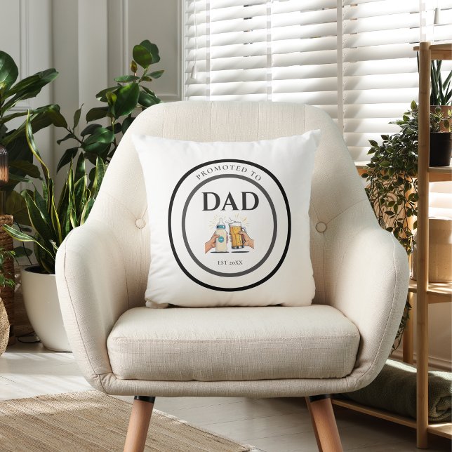 Promoted to Dad Est 2026 Funny Throw Pillow (Creator Uploaded)