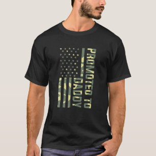Promoted To Daddy 2022 Camo American Flag T-Shirt