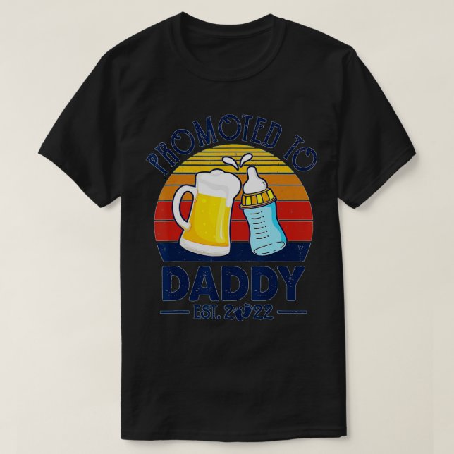 Promoted To Daddy 2022 First Time Fathers Day New  T-Shirt (Design Front)