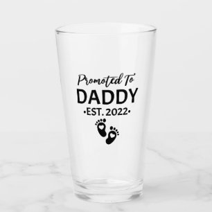 Promoted to daddy est 2022 new dad father's day glass