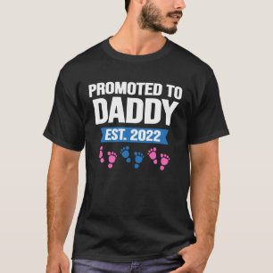 Promoted To Daddy Est 2022 Triplets Baby Announce T-Shirt