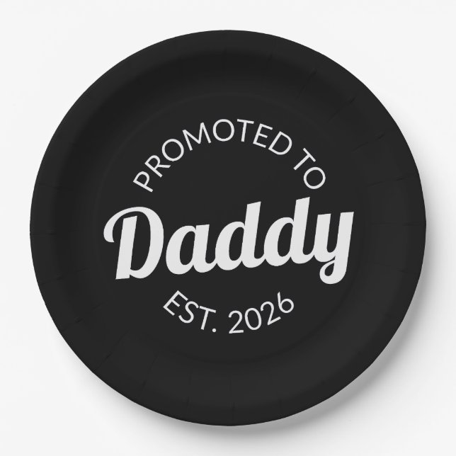 Promoted To Daddy Est. 2026 I Paper Plate (Front)