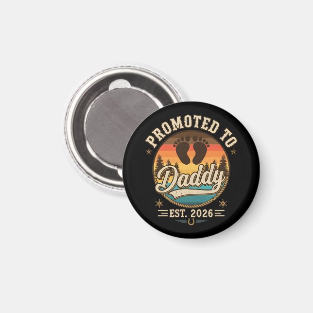Promoted to Daddy Est 2026 Magnet (Front/Back)