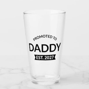 Promoted To Daddy Est 2027 New Dad Announcement II Glass