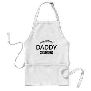 Promoted To Daddy Est 2027 New Dad Announcement II Standard Apron