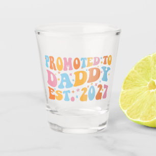 Promoted To Daddy Est 2027 New Dad Announcement Shot Glass