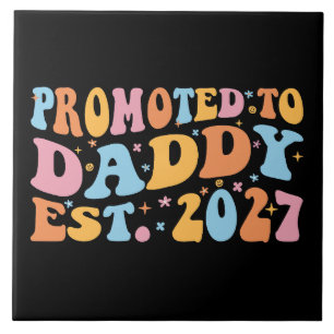 Promoted To Daddy Est 2027 New Dad Announcement Tile