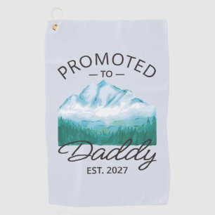 Promoted To Daddy Est 2027 New Dad Announcement VI Golf Towel