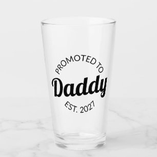 Promoted To Daddy Est 2027 New Dad Baby Shower I Glass
