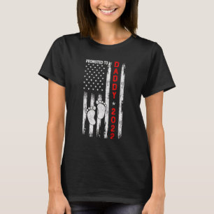 Promoted To Daddy Father's Day 2022 American Flag T-Shirt