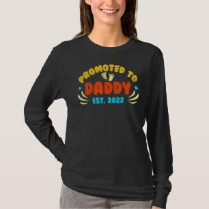 Promoted To Daddy Vintage Baby Feet Graphic Father T-Shirt