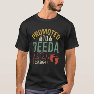 Promoted To Deeda Est 2024 First Time Grandma To B T-Shirt