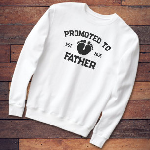Promoted To Father 2025 Baby Footprints Sweatshirt