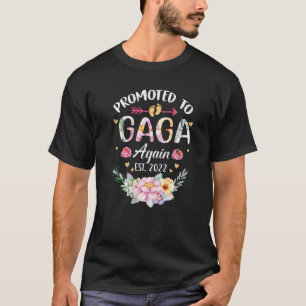 Promoted To Gaga Again 2022 Flower Grandma Announc T-Shirt