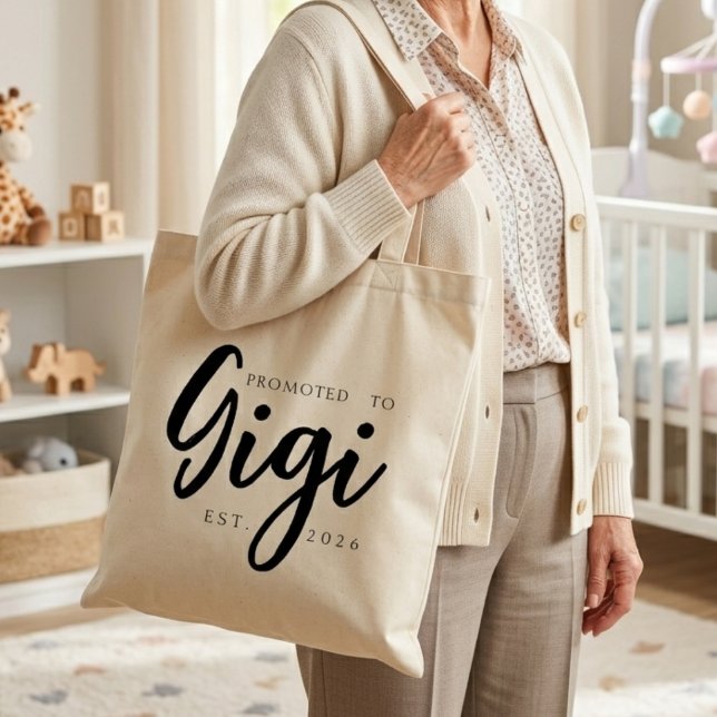 Promoted To Gigi Chic Everyday Script Tote Bag (Creator Uploaded)