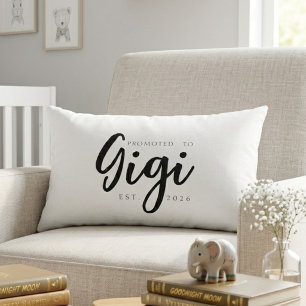 Promoted To Gigi Soft Keepsake Script Lumbar Cushion