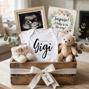 Promoted To Gigi Sweet EST Year Announcement Baby Bodysuit