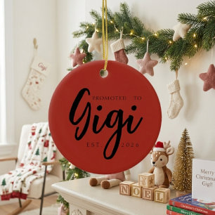 Promoted To Gigi Sweet Holiday Keepsake Ceramic Tree Decoration