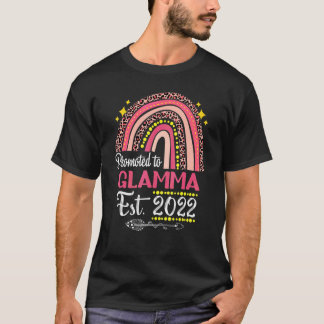 Promoted To Glamma Est 2022 Rainbow Mother's Day R T-Shirt