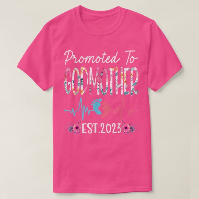 Promoted to Godmother 2023 Mothers Day Christmas F T-Shirt (Design Front)