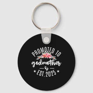 Promoted To Godmother 2025 Flower First Time New G Key Ring