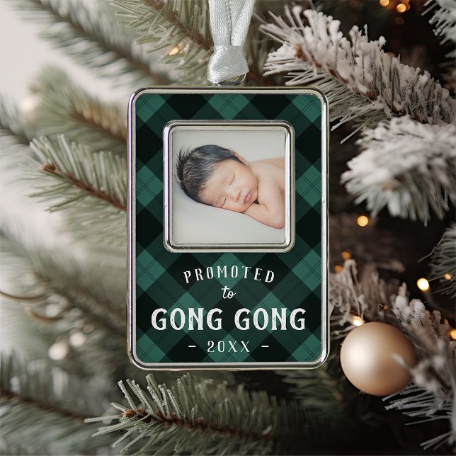 Promoted to Gong Gong | Baby Photo Grandpa Silver Plated Framed Ornament (Creator Uploaded)