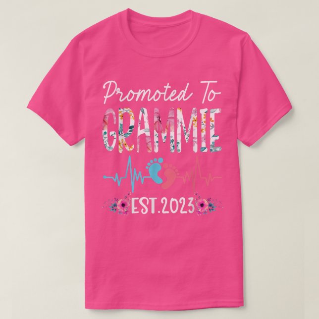 Promoted to Grammie 2023 Mothers Day Christmas Fir T-Shirt (Design Front)