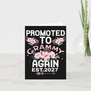 Promoted To Grammy 2027 Baby Shower Floral Wreath Card