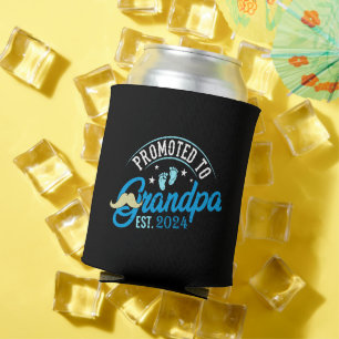 Promoted To Grandad Est 2024 New Grandad Gift Can Cooler