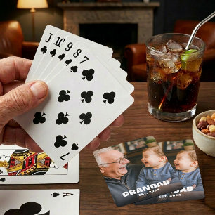 Promoted To Grandad Established Photo Playing Cards