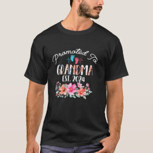 Promoted to Grandma 2024 Cute Floral Family Pregna T-Shirt