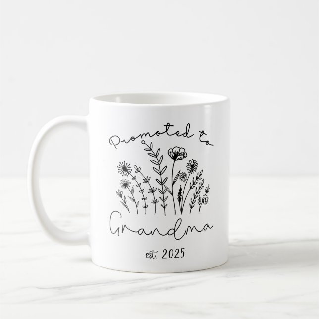 Promoted To Grandma 2025 Soon To Be Grandma 2025 Coffee Mug (Left)