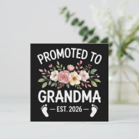 Promoted to Grandma 2026 First Time Nana Floral 