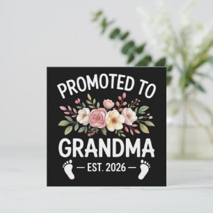 Promoted to Grandma 2026 First Time Nana Floral Invitation