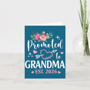 Promoted to grandma 2026 flower heart new grandma card